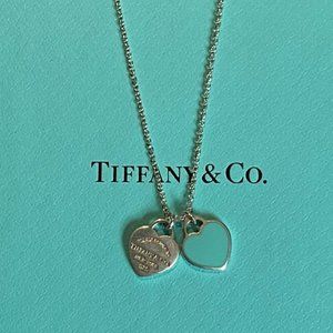 Tiffany & Co. Double Heart Tag Necklace